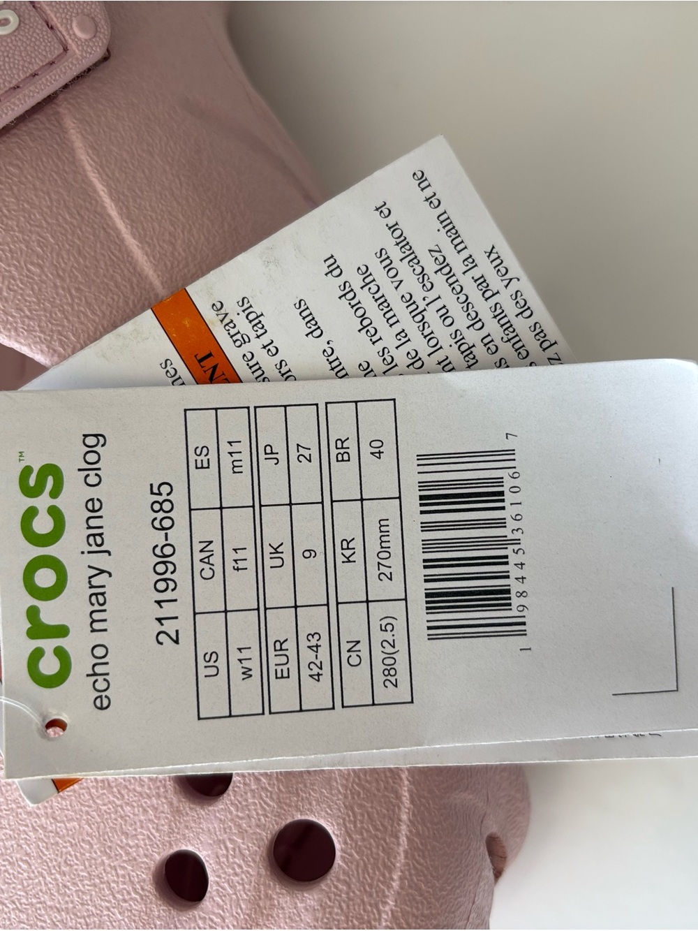 Crocs Echo Mary Jane Clog Pink Women’s Size 11 New With Tags Lightweight Comfort - Picture 5 of 12